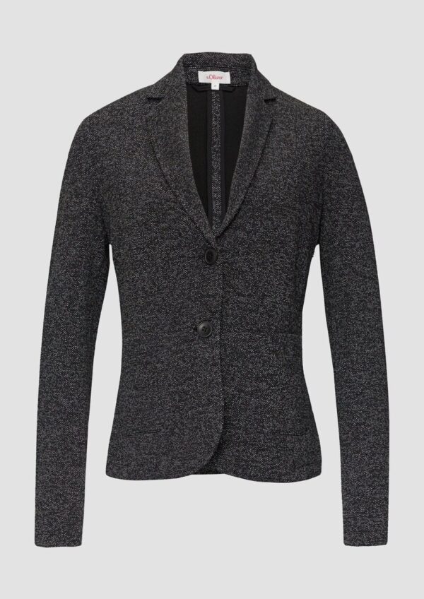 Blazer mit meliertem Muster im Slim Fit