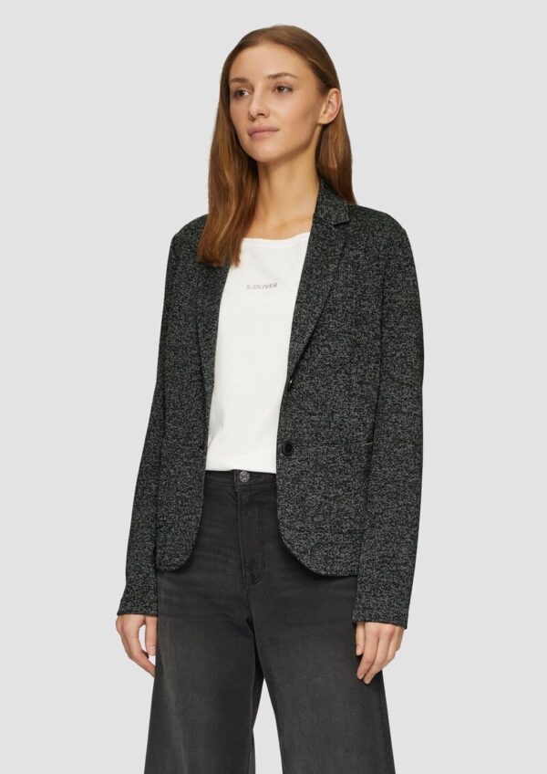Blazer mit meliertem Muster im Slim Fit