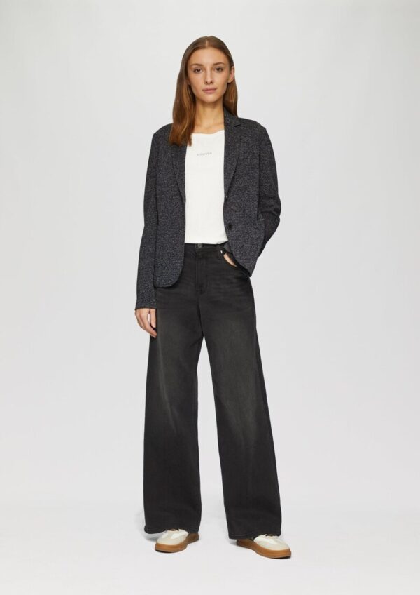 Blazer mit meliertem Muster im Slim Fit