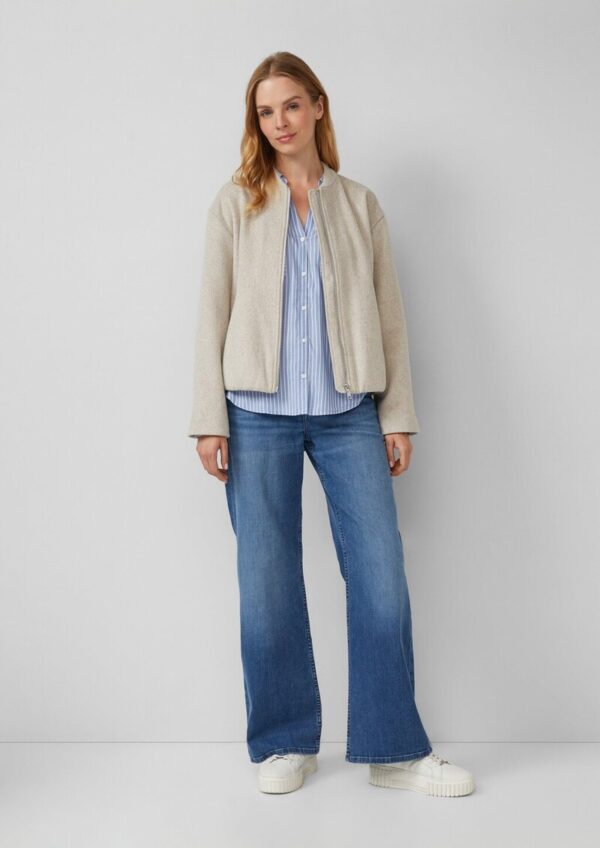 Streifenbluse mit aufgesetzten Taschen