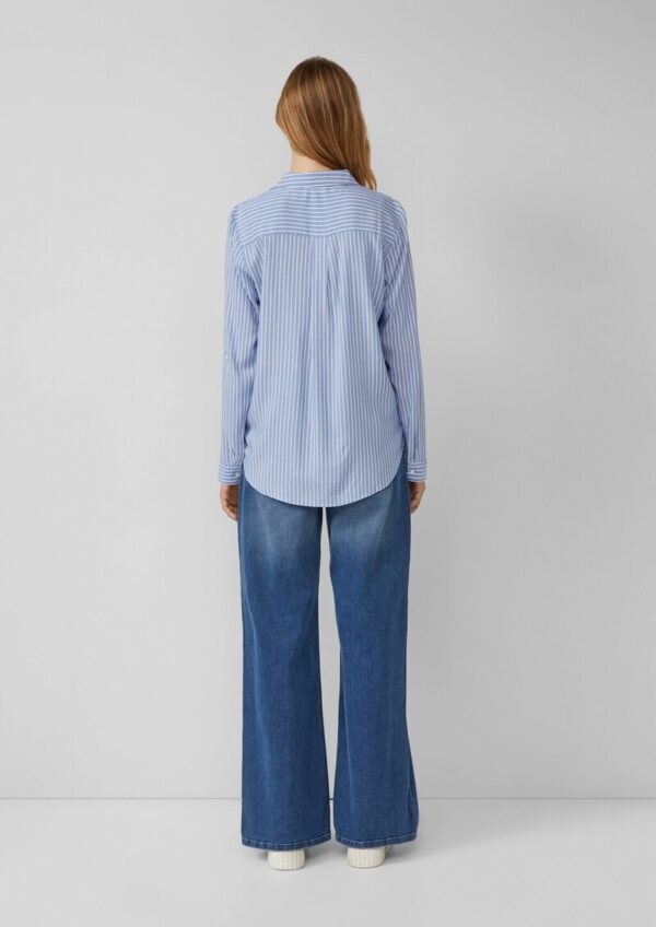 Streifenbluse mit aufgesetzten Taschen