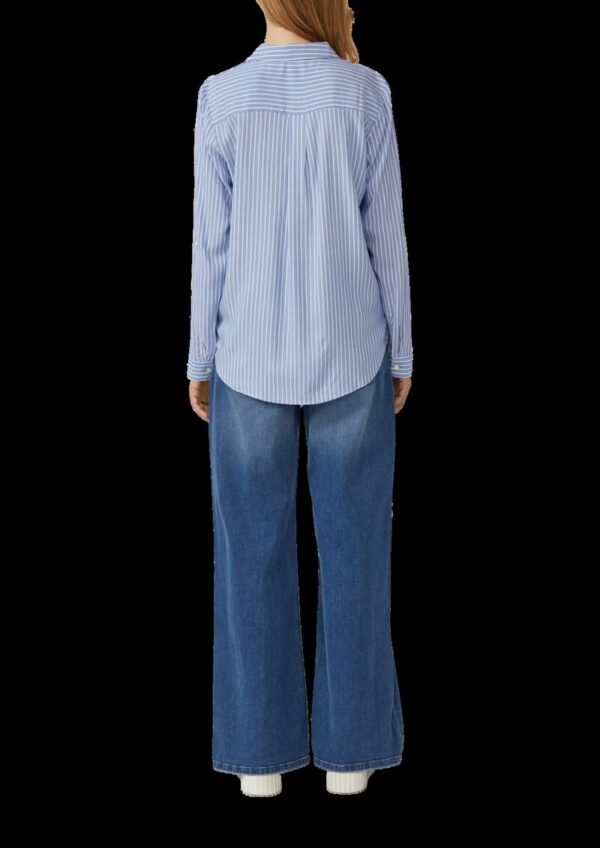 Streifenbluse mit aufgesetzten Taschen