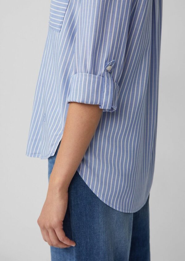 Streifenbluse mit aufgesetzten Taschen