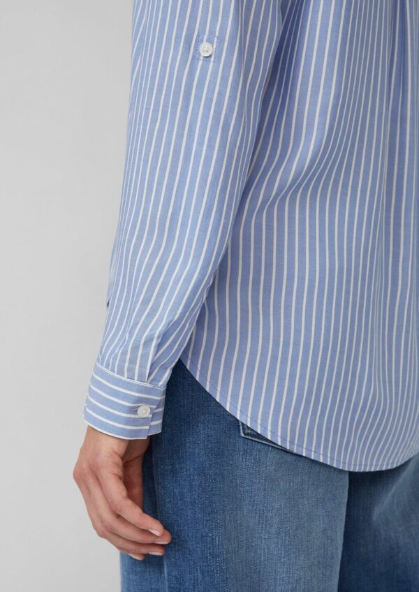 Streifenbluse mit aufgesetzten Taschen