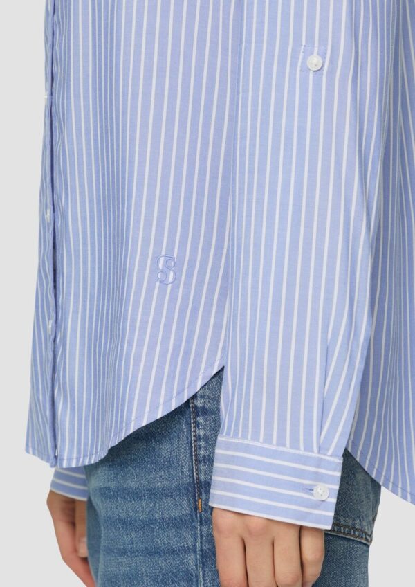 Streifenbluse mit aufgesetzten Taschen