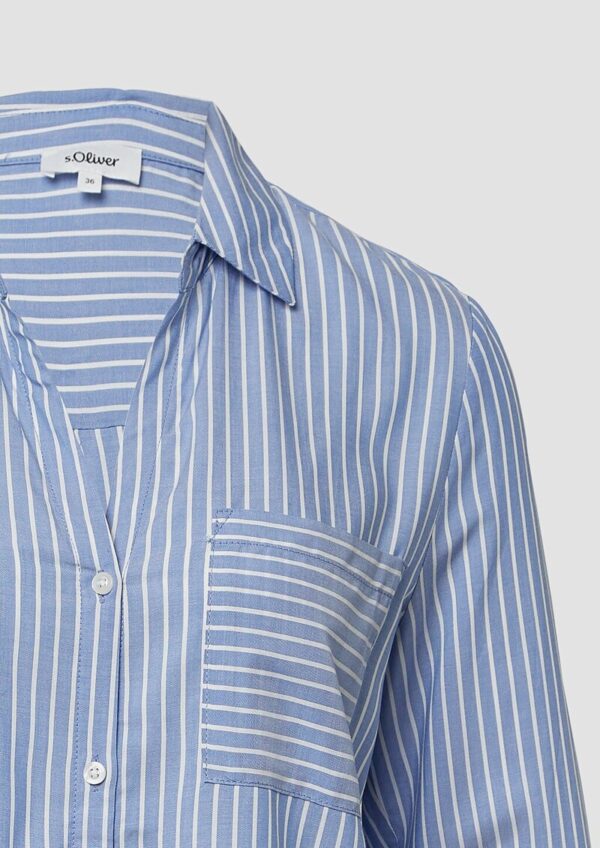 Streifenbluse mit aufgesetzten Taschen