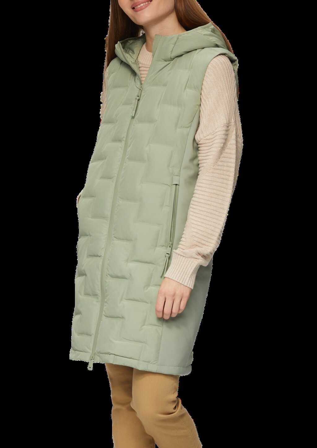 Leichte Weste im Fabricmix mit Prägung