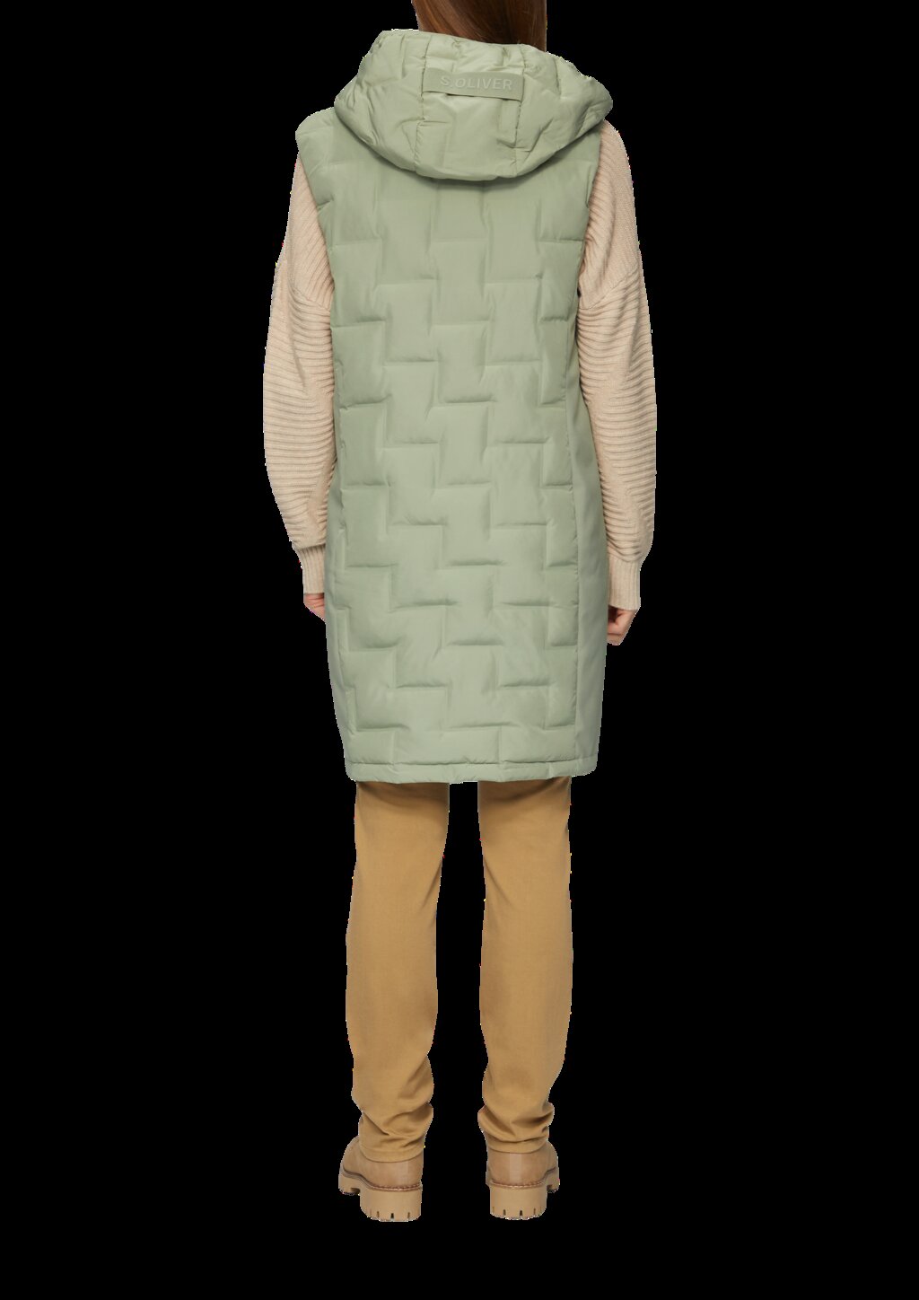 Leichte Weste im Fabricmix mit Prägung