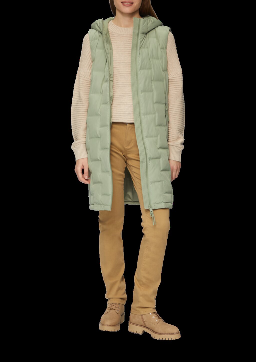 Leichte Weste im Fabricmix mit Prägung