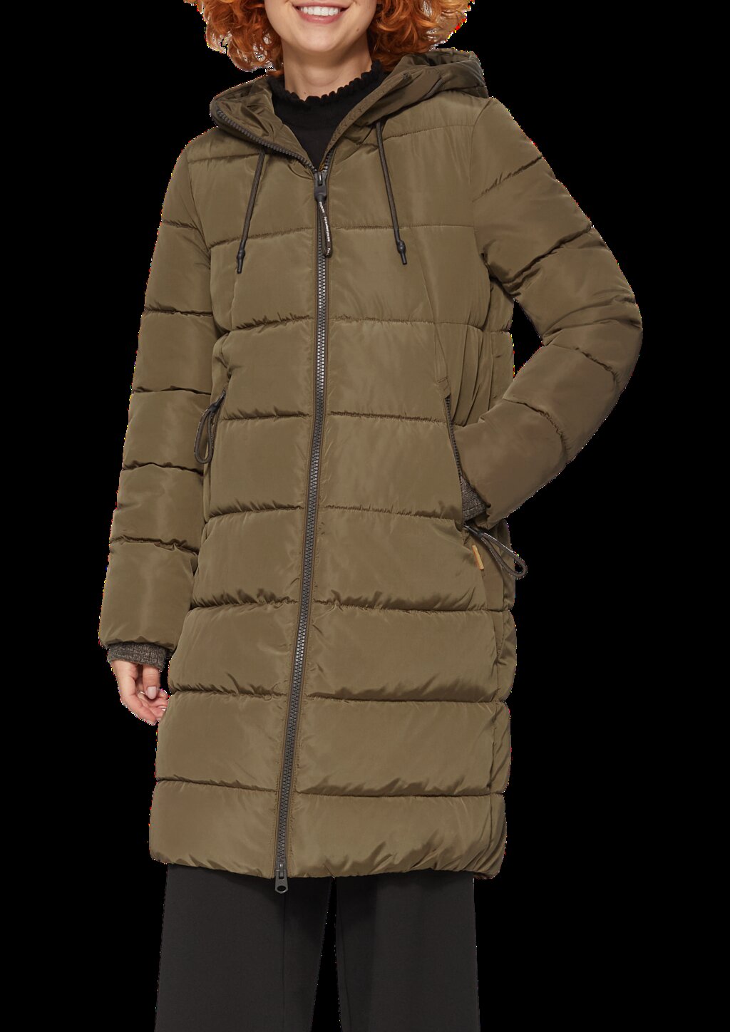 Gesteppter Mantel mit Kapuze