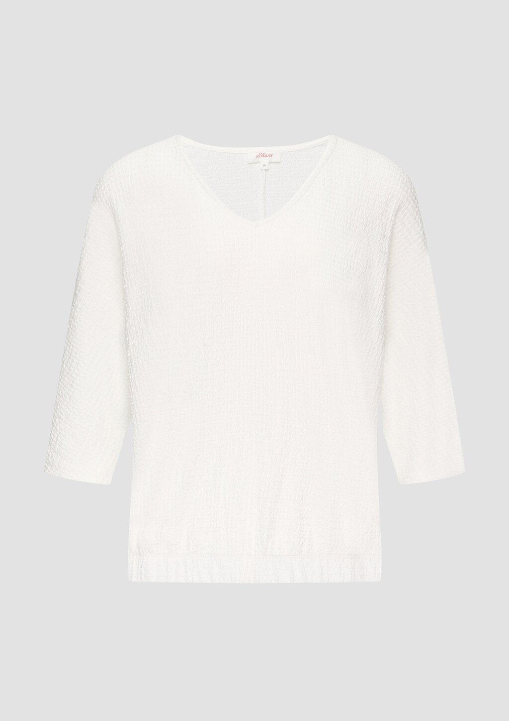 Fein Strukturiertes Jerseyshirt mit 3/4-Fledermausärmeln