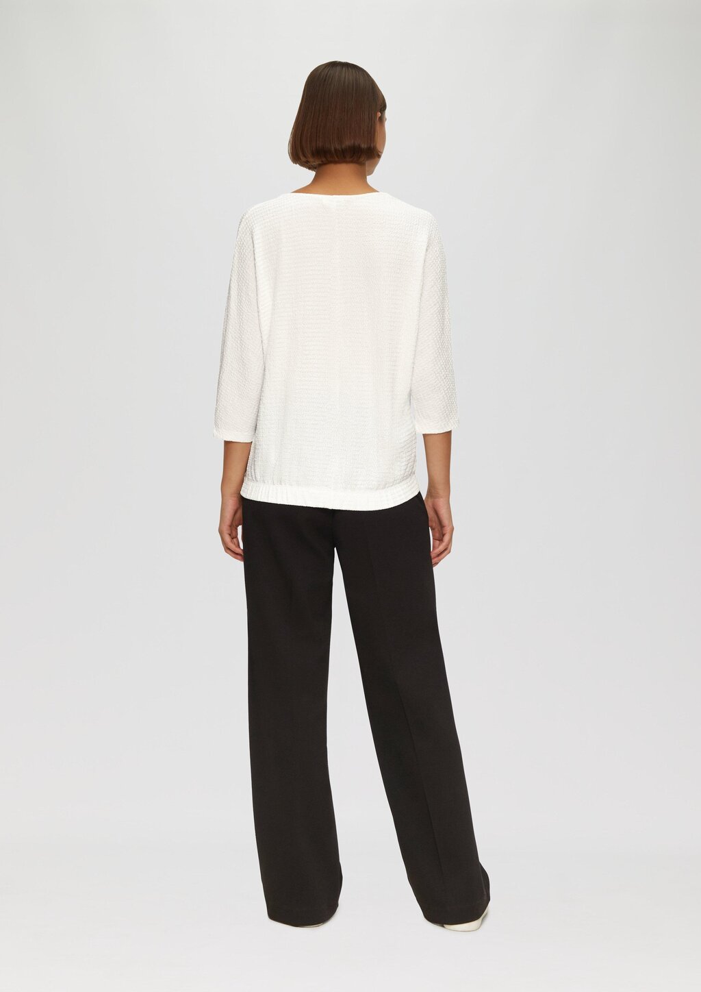 Fein Strukturiertes Jerseyshirt mit 3/4-Fledermausärmeln