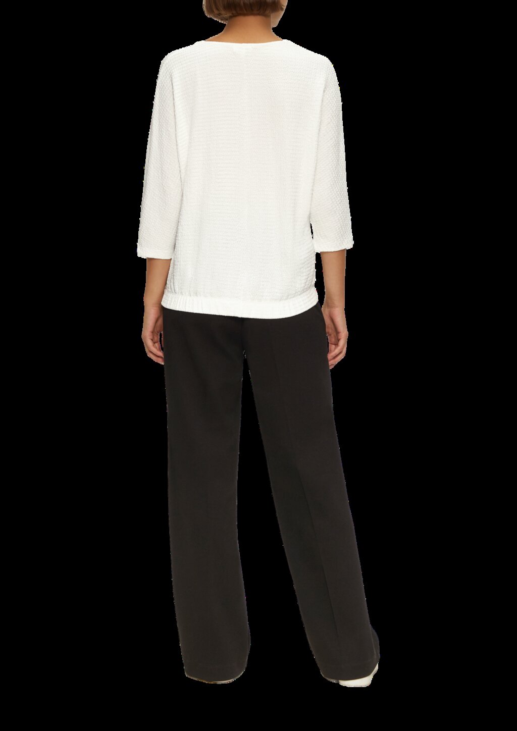 Fein Strukturiertes Jerseyshirt mit 3/4-Fledermausärmeln