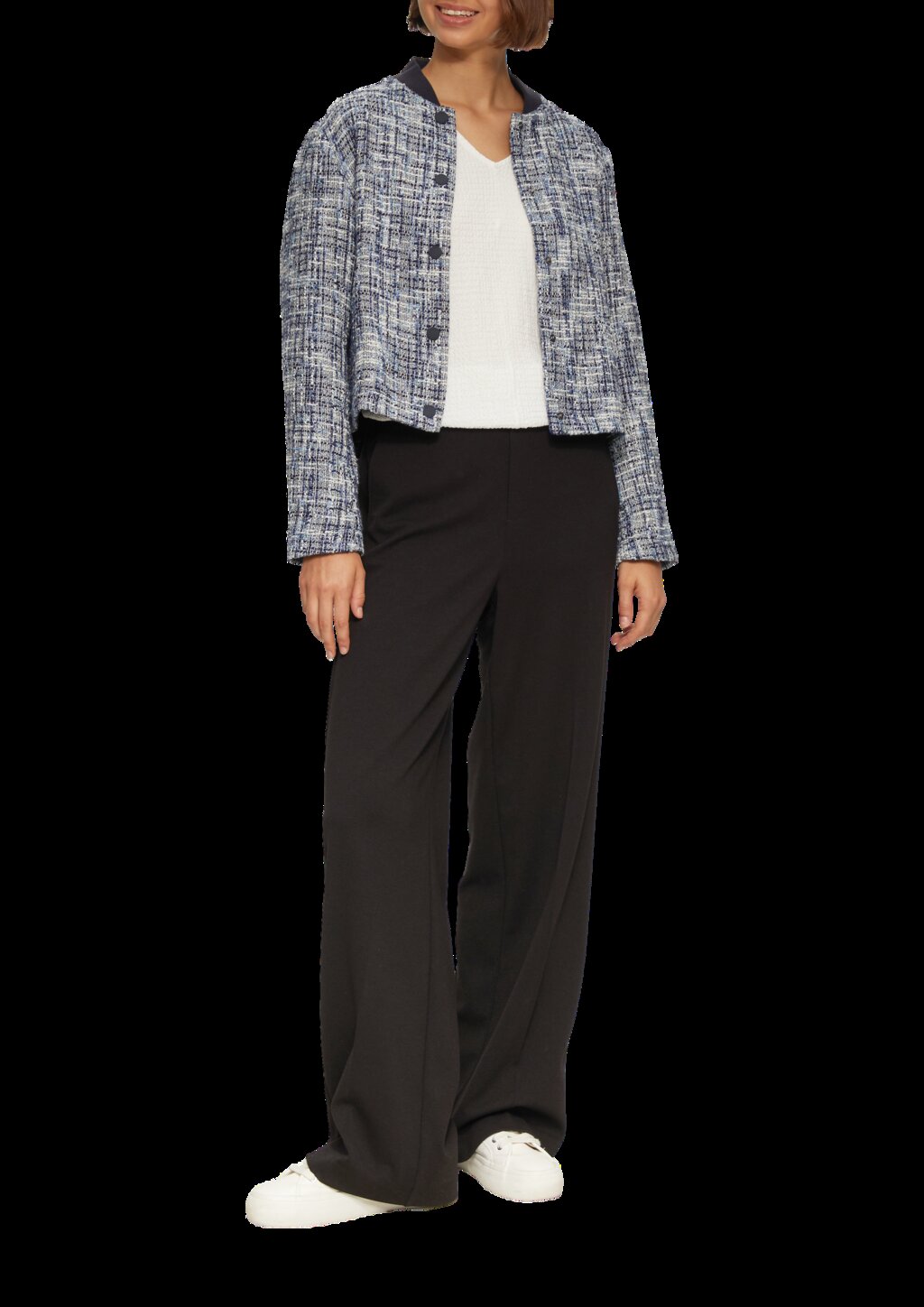 Fein Strukturiertes Jerseyshirt mit 3/4-Fledermausärmeln