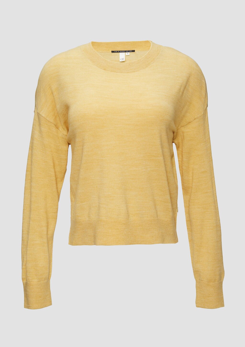 Verkürzter Strickpullover in Melange-Optik