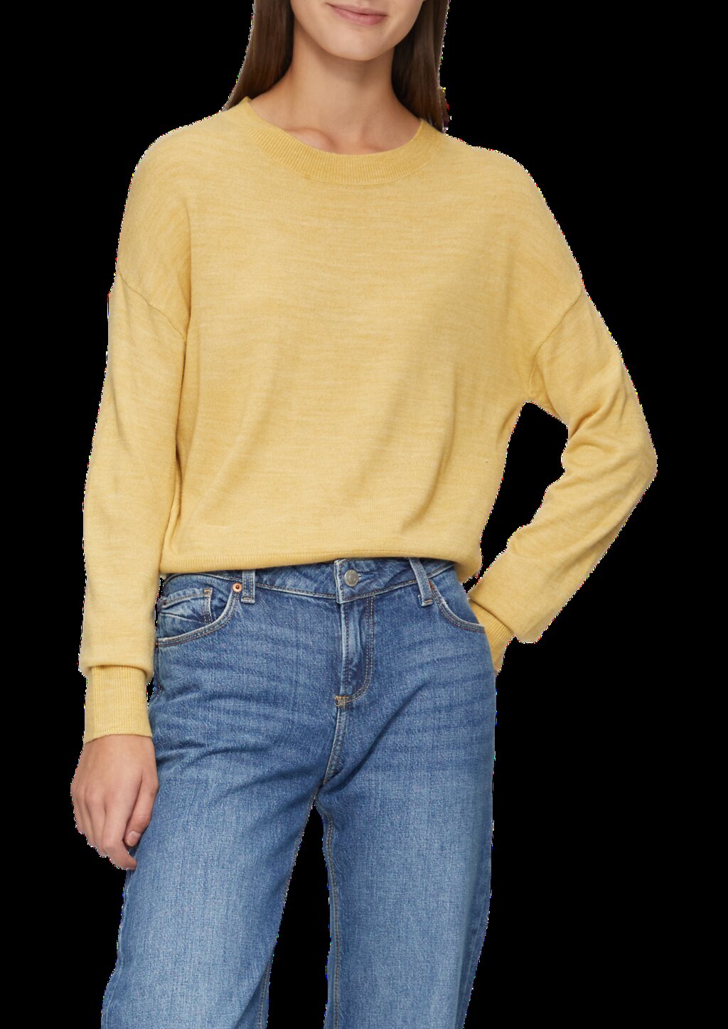 Verkürzter Strickpullover in Melange-Optik