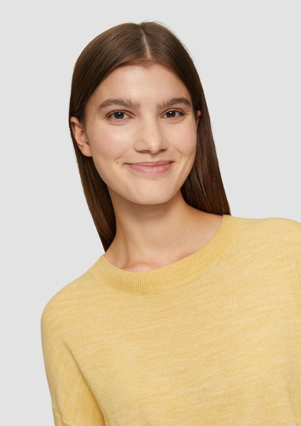 Verkürzter Strickpullover in Melange-Optik