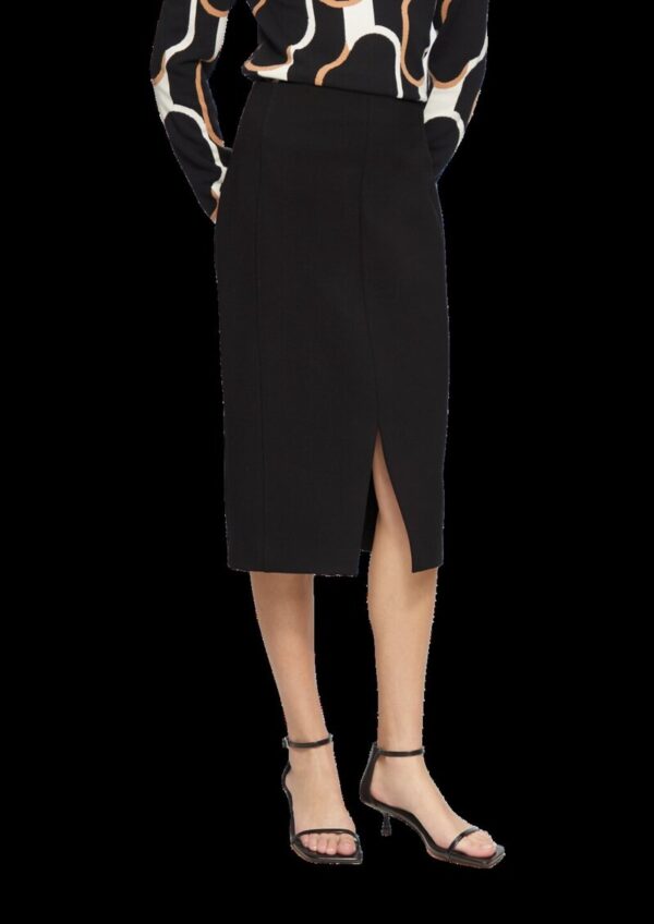 Vorne geschlitzter Bleistiftrock aus Interlock