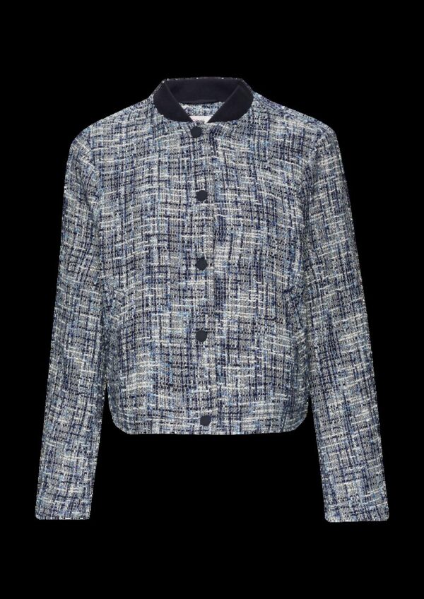 Jacke in Bouclé-Optik mit Metallic-Garn