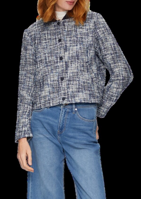 Jacke in Bouclé-Optik mit Metallic-Garn