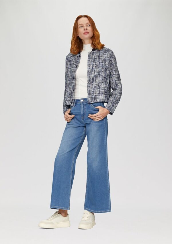 Jacke in Bouclé-Optik mit Metallic-Garn