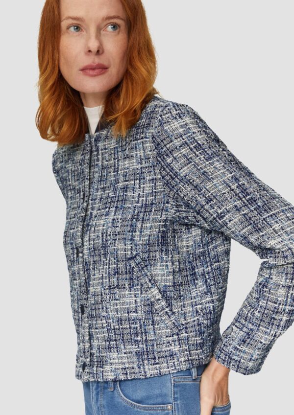 Jacke in Bouclé-Optik mit Metallic-Garn