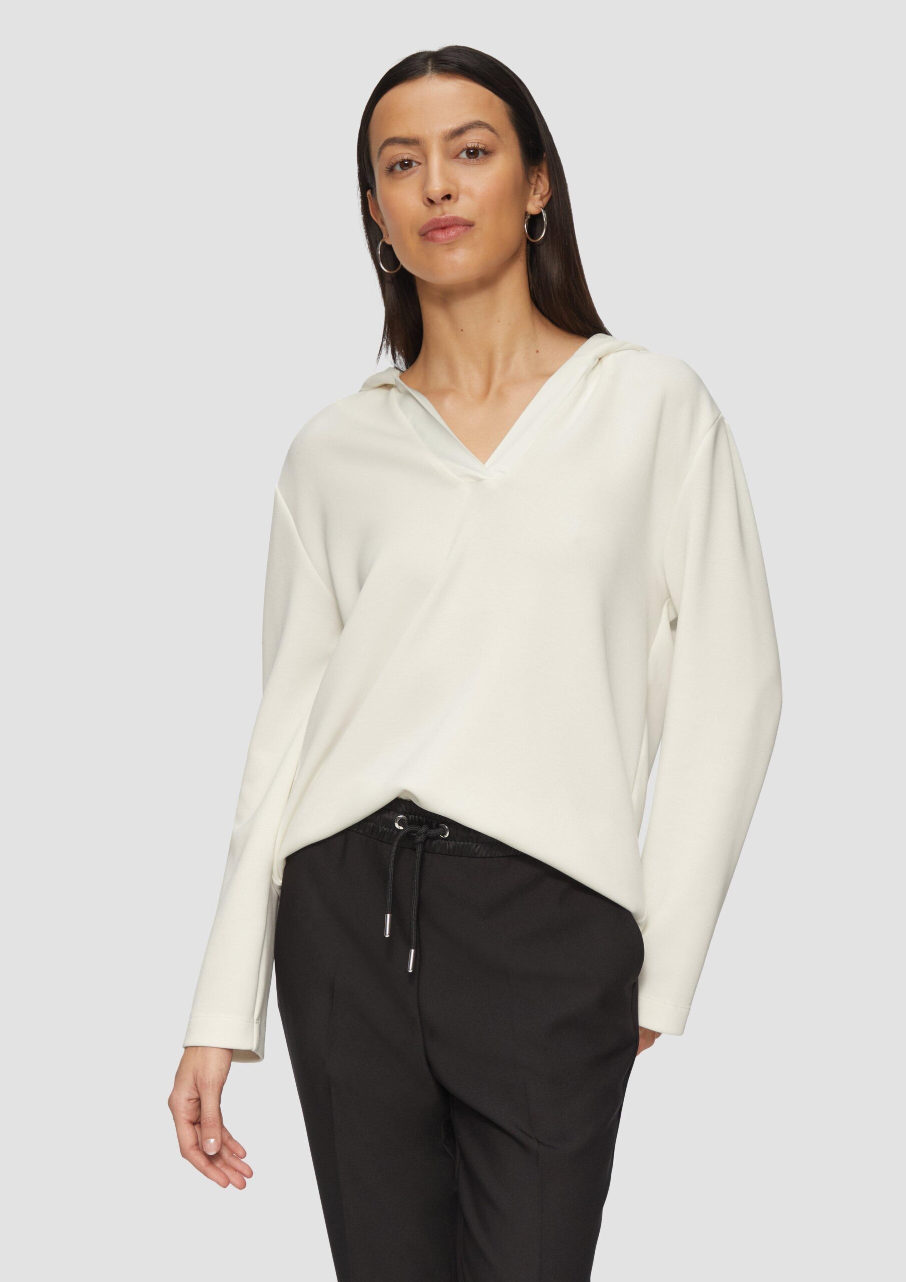 Kapuzenshirt aus Sweat mit Satin-Details