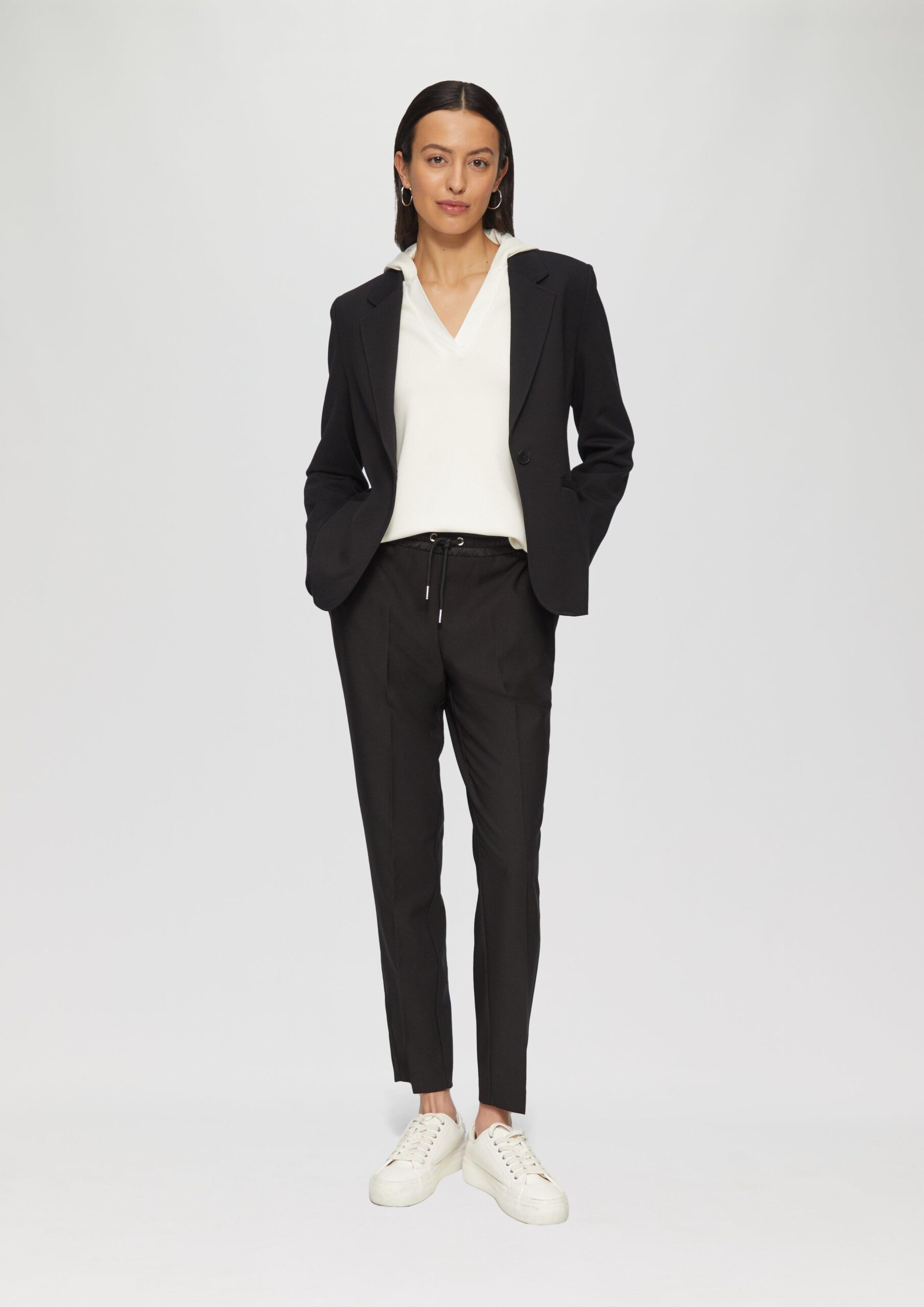 Kapuzenshirt aus Sweat mit Satin-Details