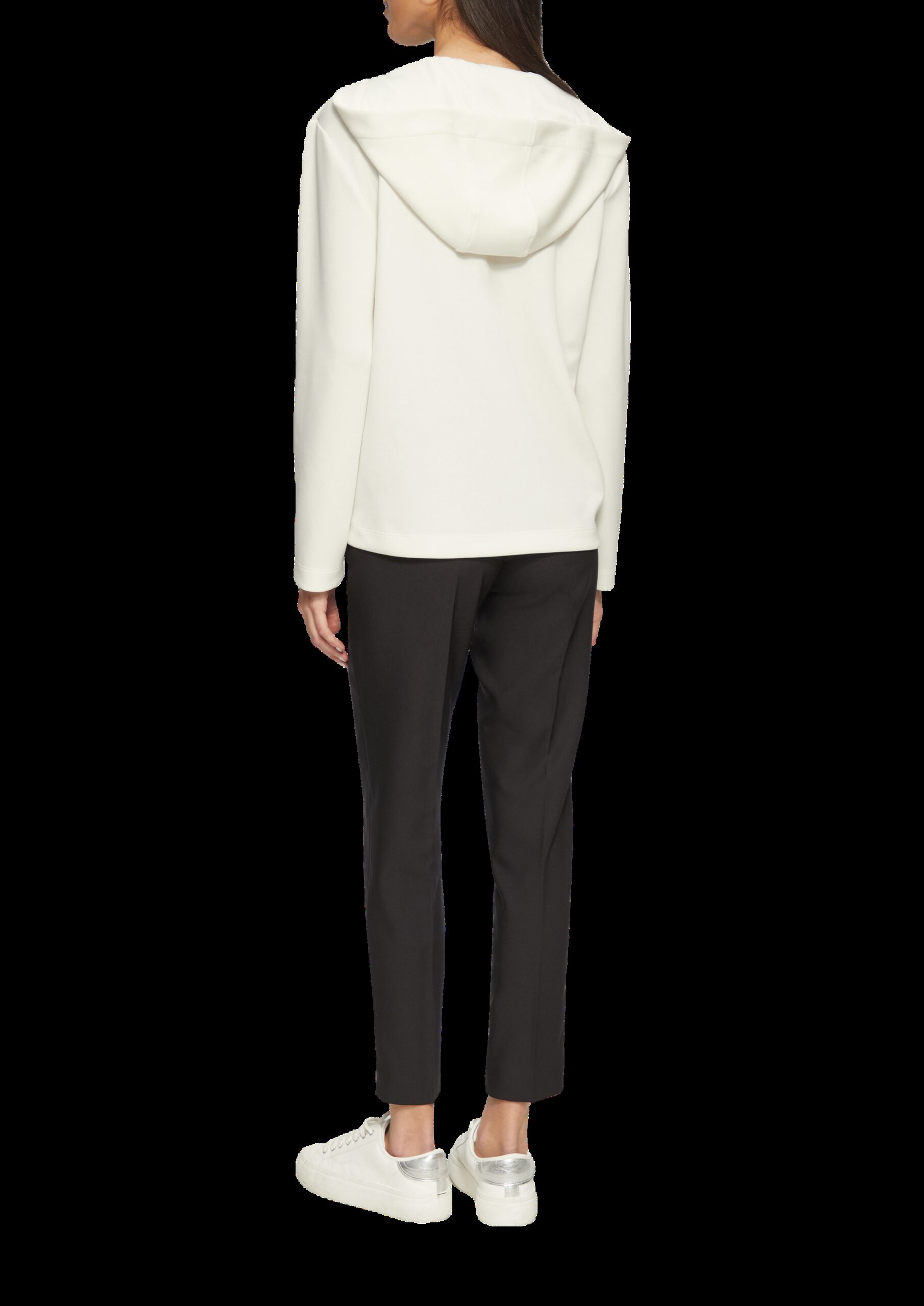 Kapuzenshirt aus Sweat mit Satin-Details