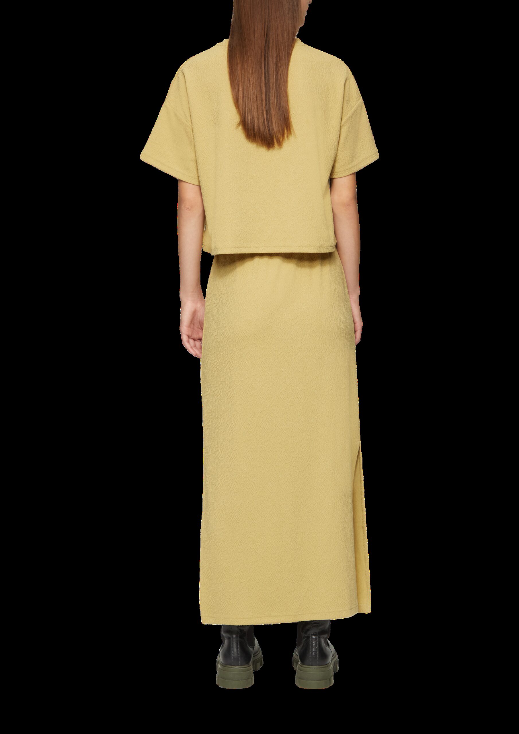 Strukturierter Midirock mit Elastikbund