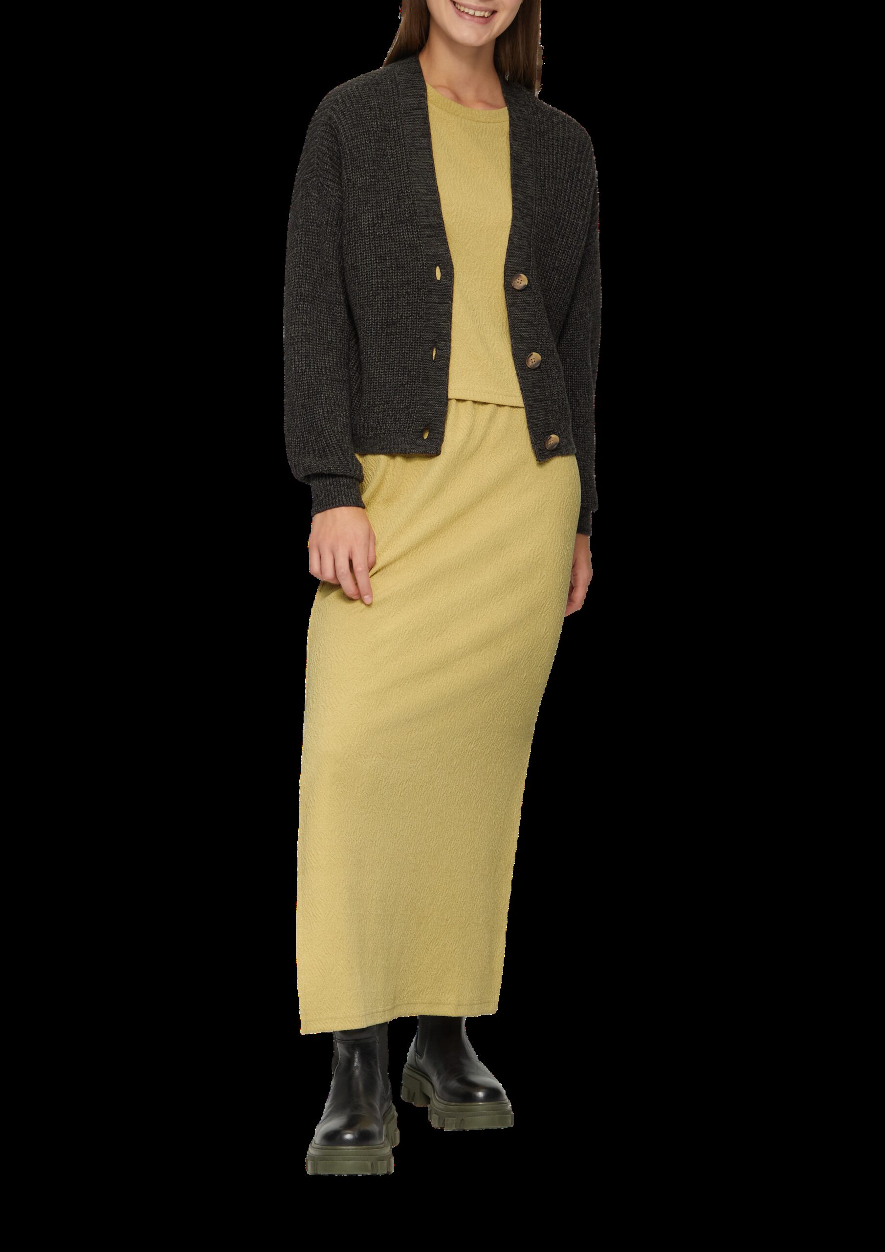 Strukturierter Midirock mit Elastikbund