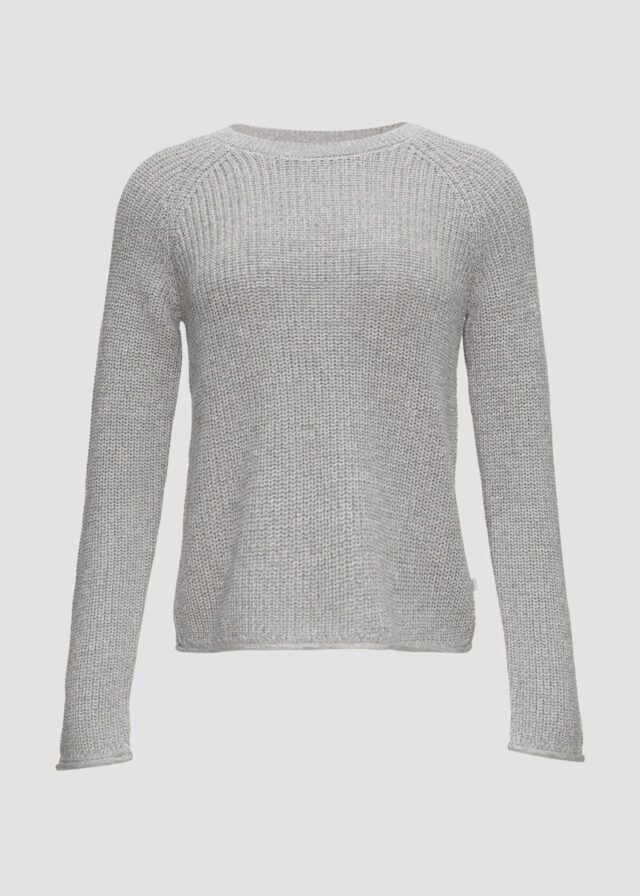 Melierter Strickpullover mit Raglanärmeln