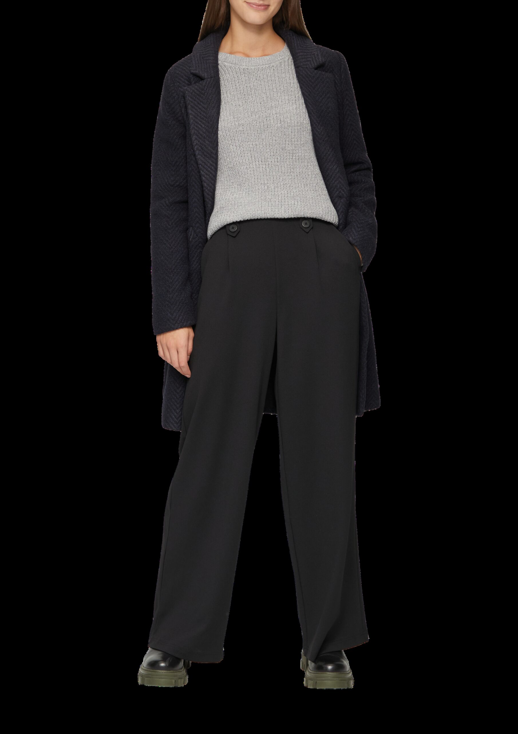 Melierter Strickpullover mit Raglanärmeln