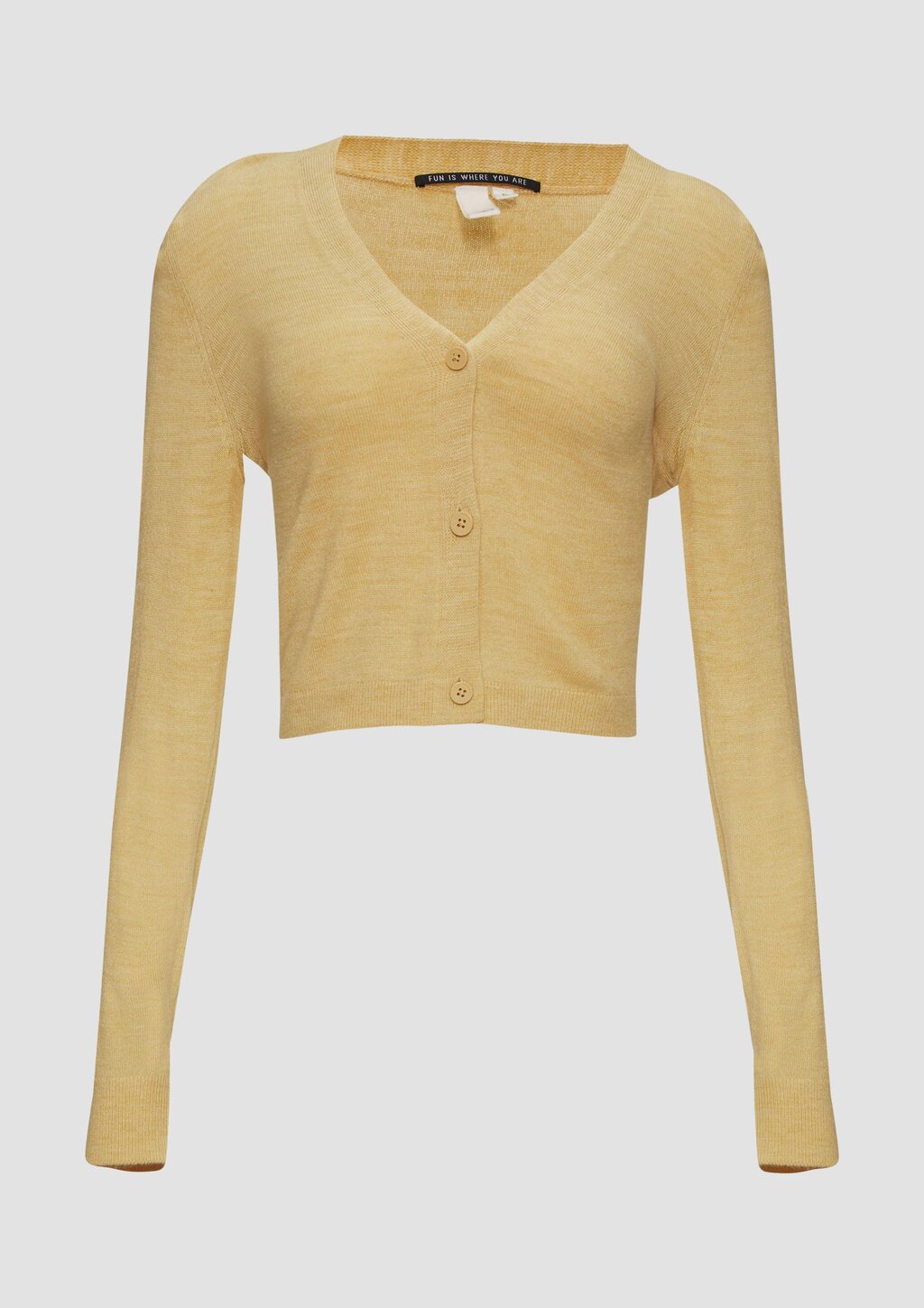 Verkürzte Strickjacke in melierter Optik