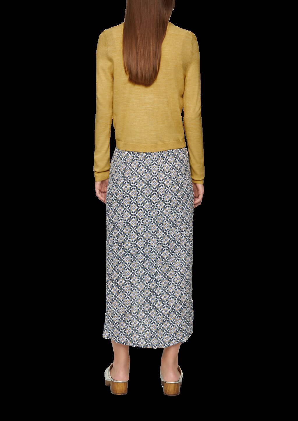 Verkürzte Strickjacke in melierter Optik