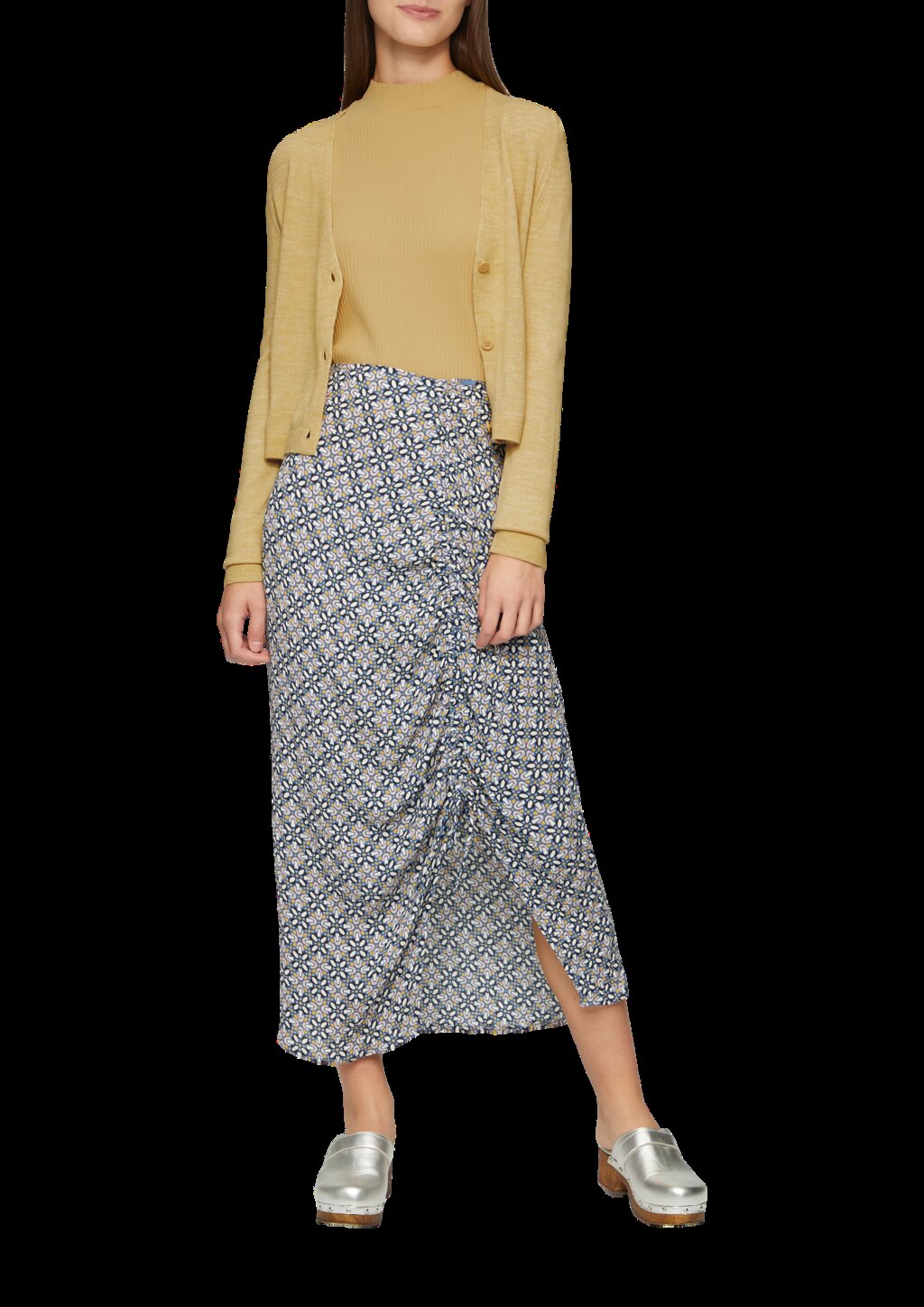 Verkürzte Strickjacke in melierter Optik