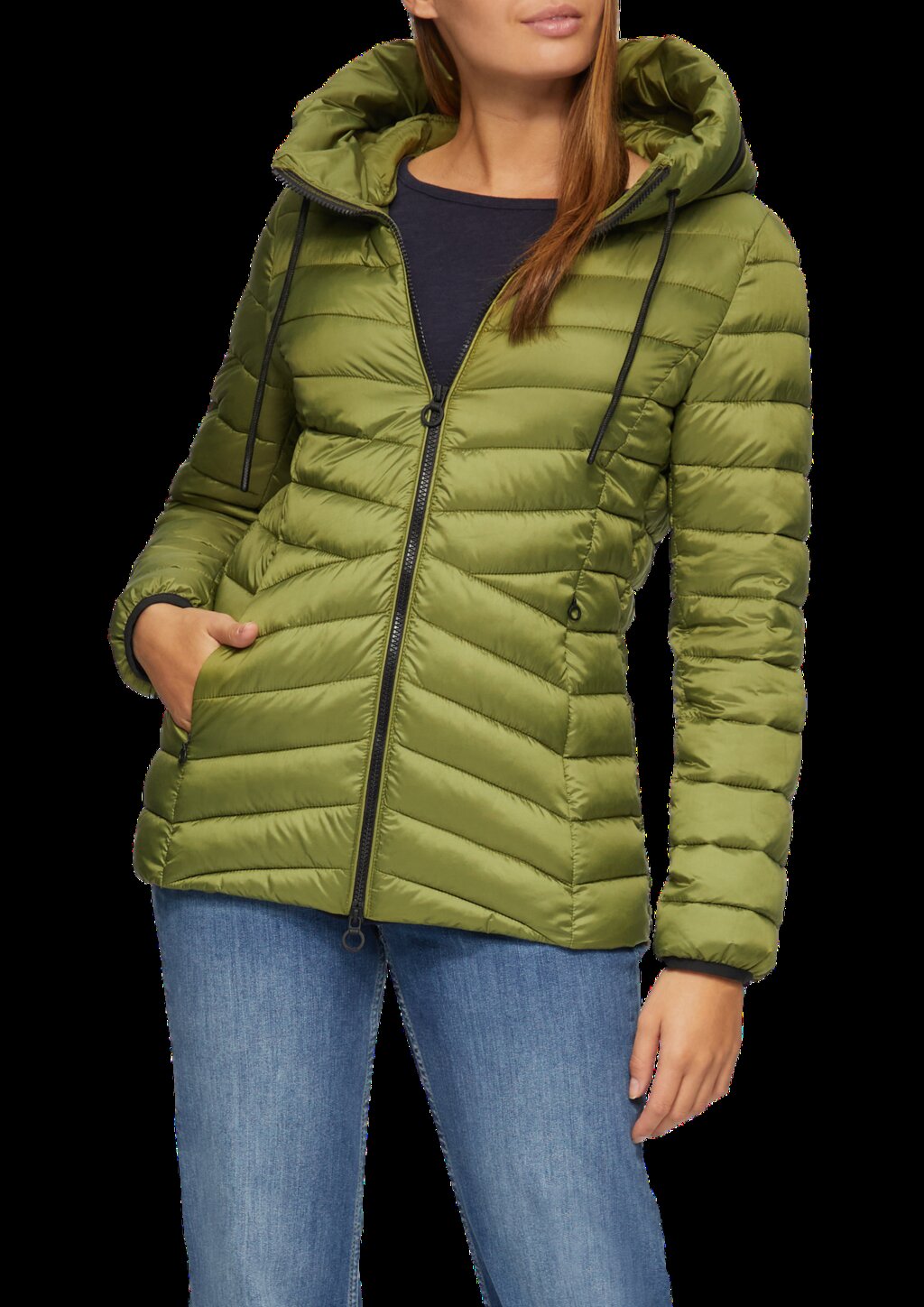 Leichte Steppjacke mit Logo-Kapuze