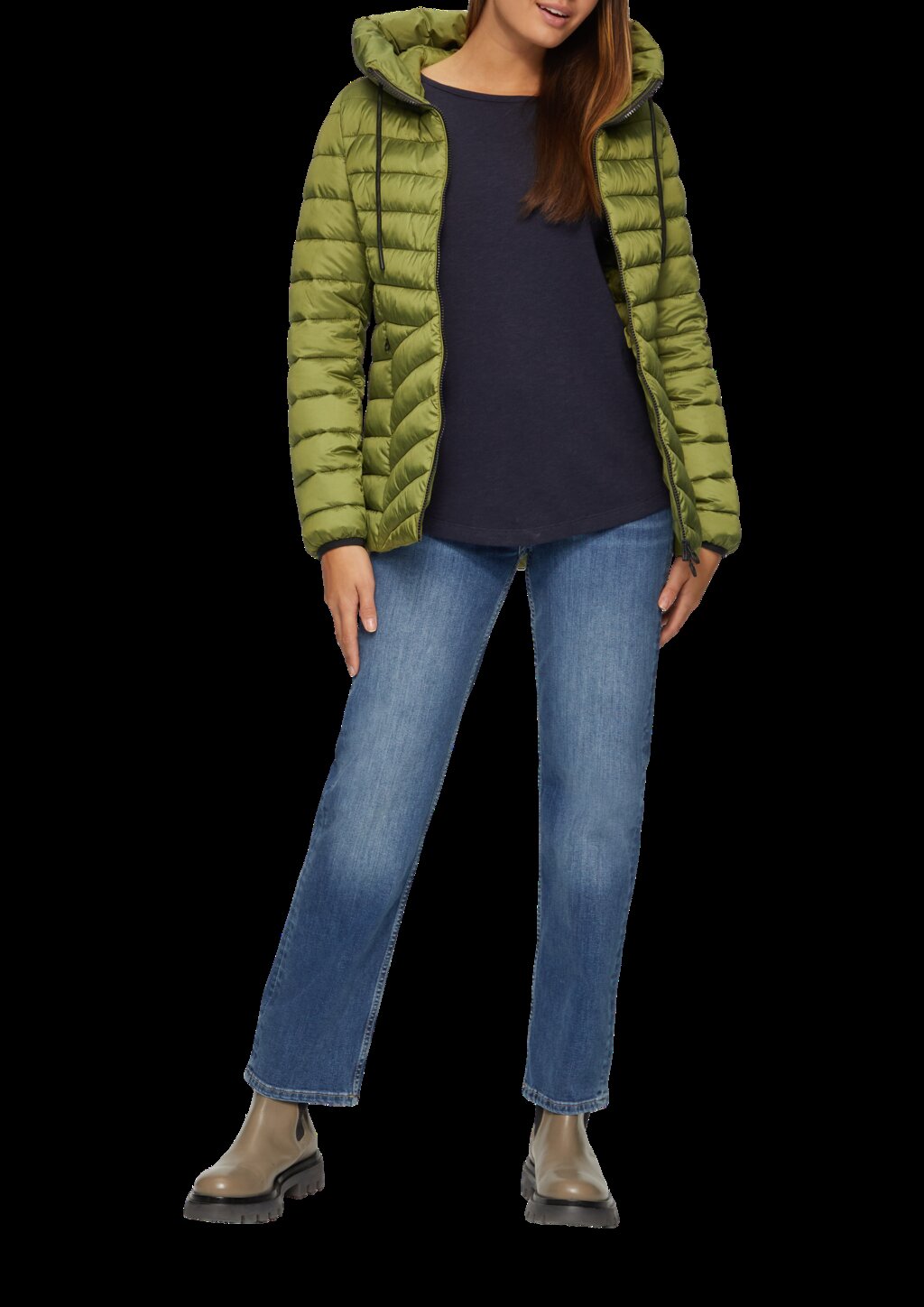 Leichte Steppjacke mit Logo-Kapuze