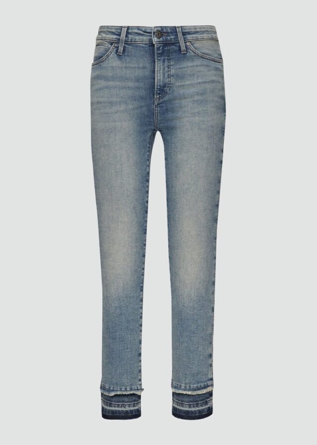 Cropped Jeans Izabell / Skinny Fit / Mid Rise / Skinny Leg / mit offenem Saum