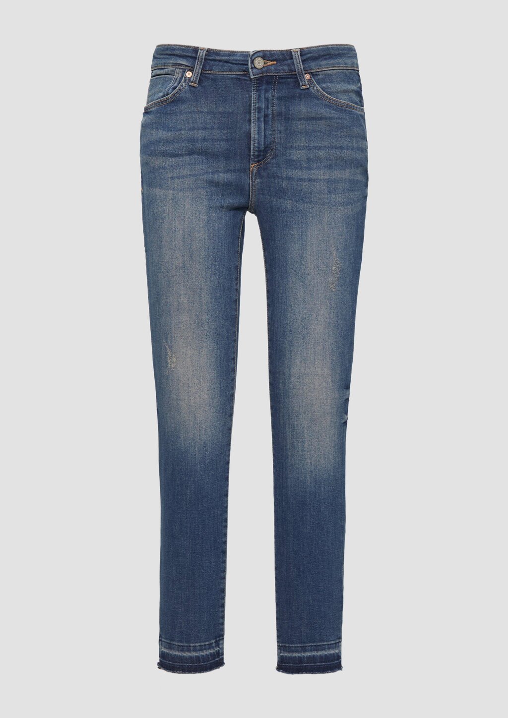 Cropped Jeans Izabell / Skinny Fit / Mid Rise / Skinny Leg / mit offenem Saum