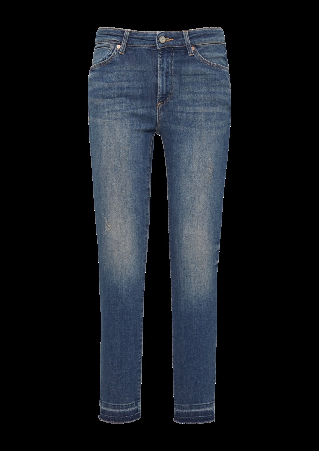 Cropped Jeans Izabell / Skinny Fit / Mid Rise / Skinny Leg / mit offenem Saum