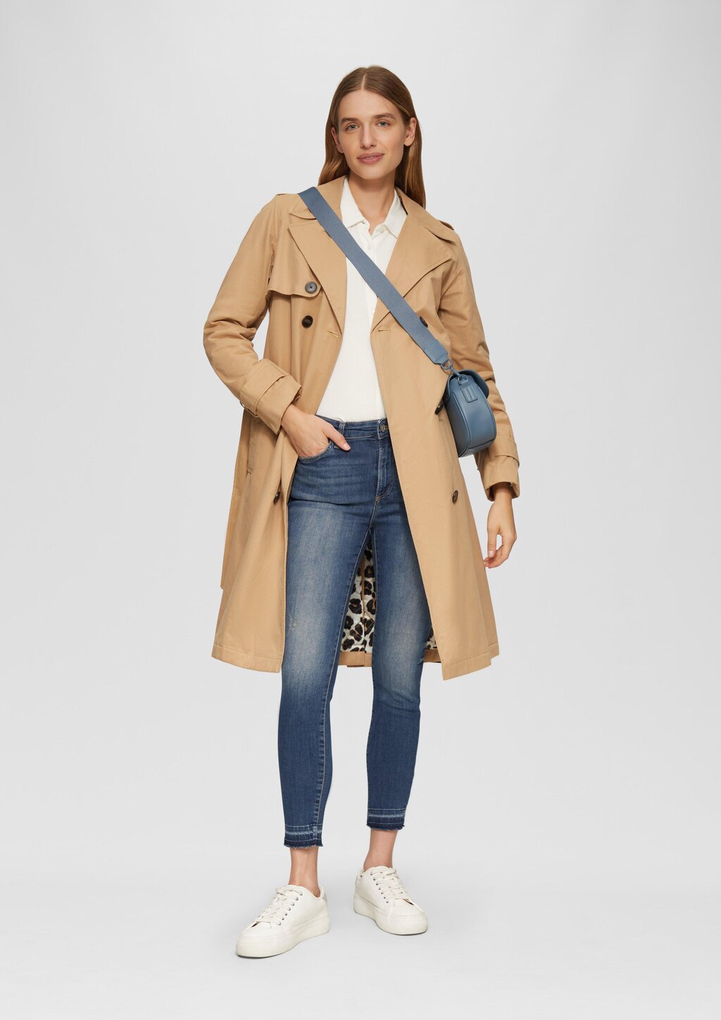 Cropped Jeans Izabell / Skinny Fit / Mid Rise / Skinny Leg / mit offenem Saum