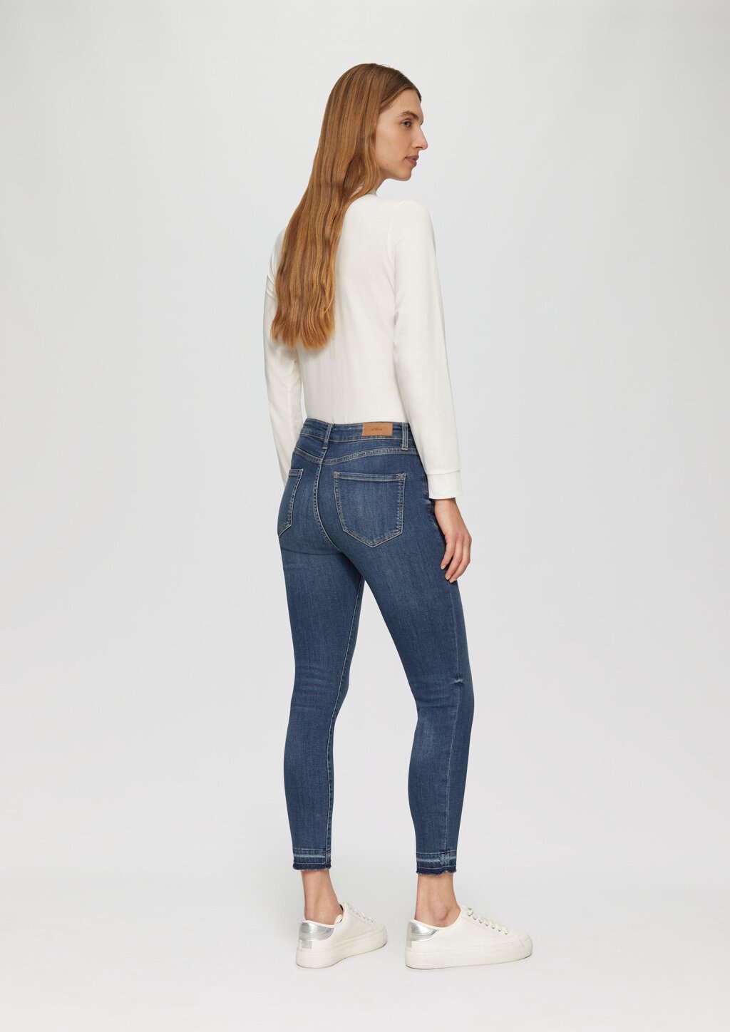 Cropped Jeans Izabell / Skinny Fit / Mid Rise / Skinny Leg / mit offenem Saum