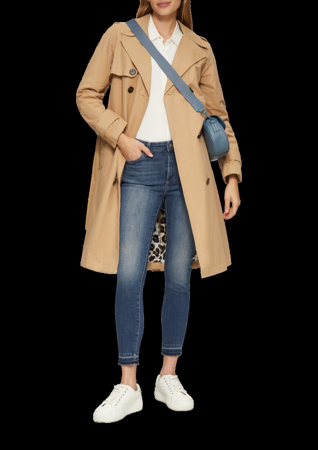 Cropped Jeans Izabell / Skinny Fit / Mid Rise / Skinny Leg / mit offenem Saum