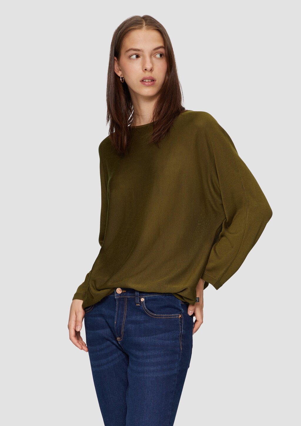 Strickpullover mit Fledermausärmeln