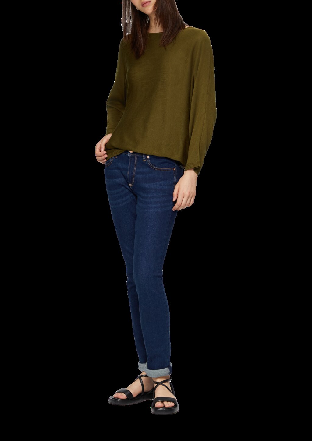 Strickpullover mit Fledermausärmeln