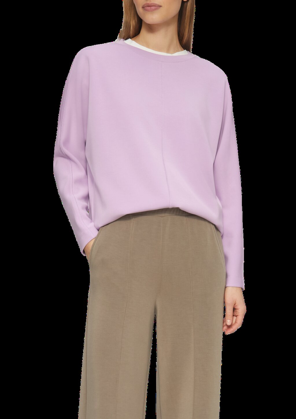 Sweatshirt aus Scuba mit Fledermausärmeln