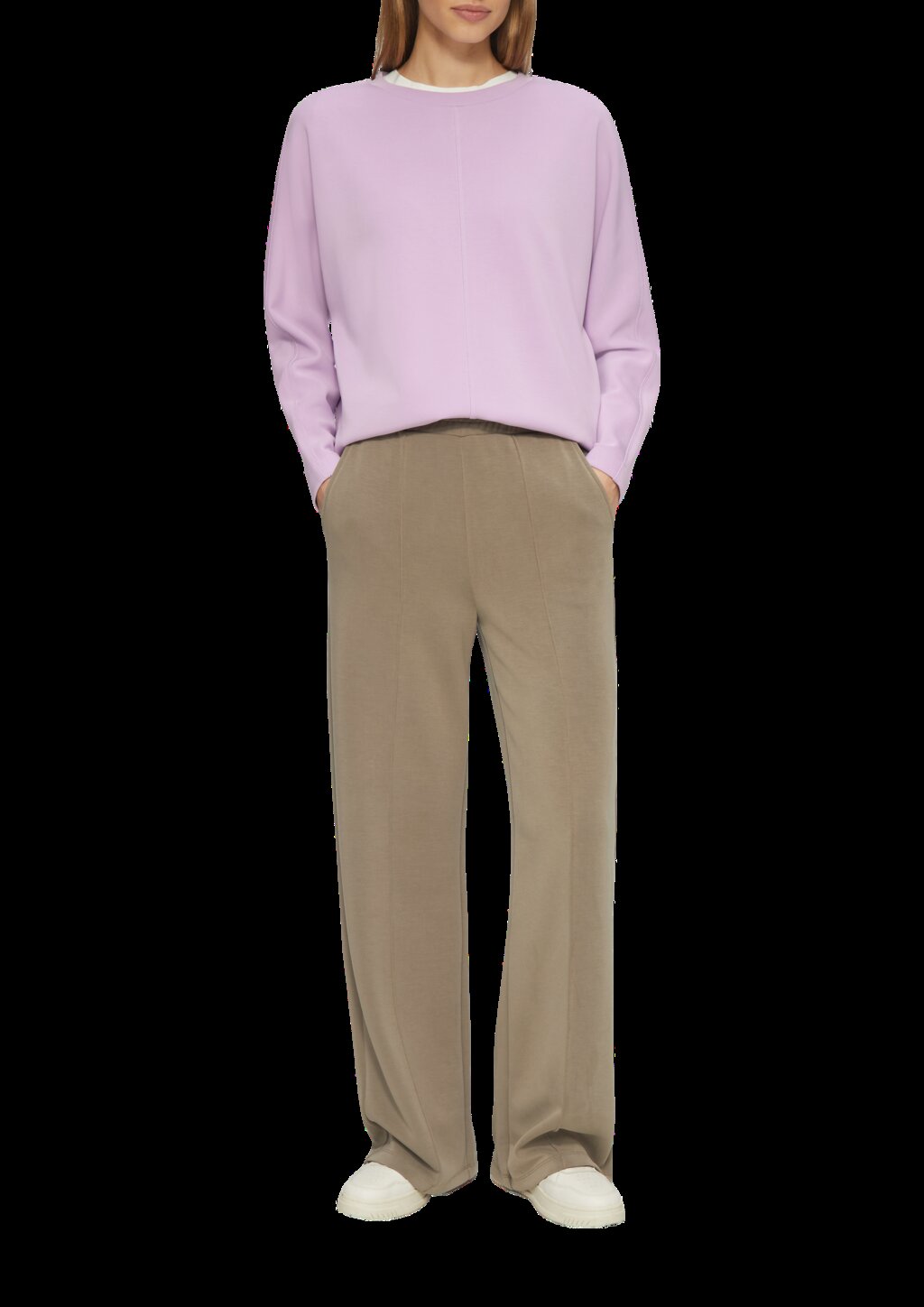 Sweatshirt aus Scuba mit Fledermausärmeln