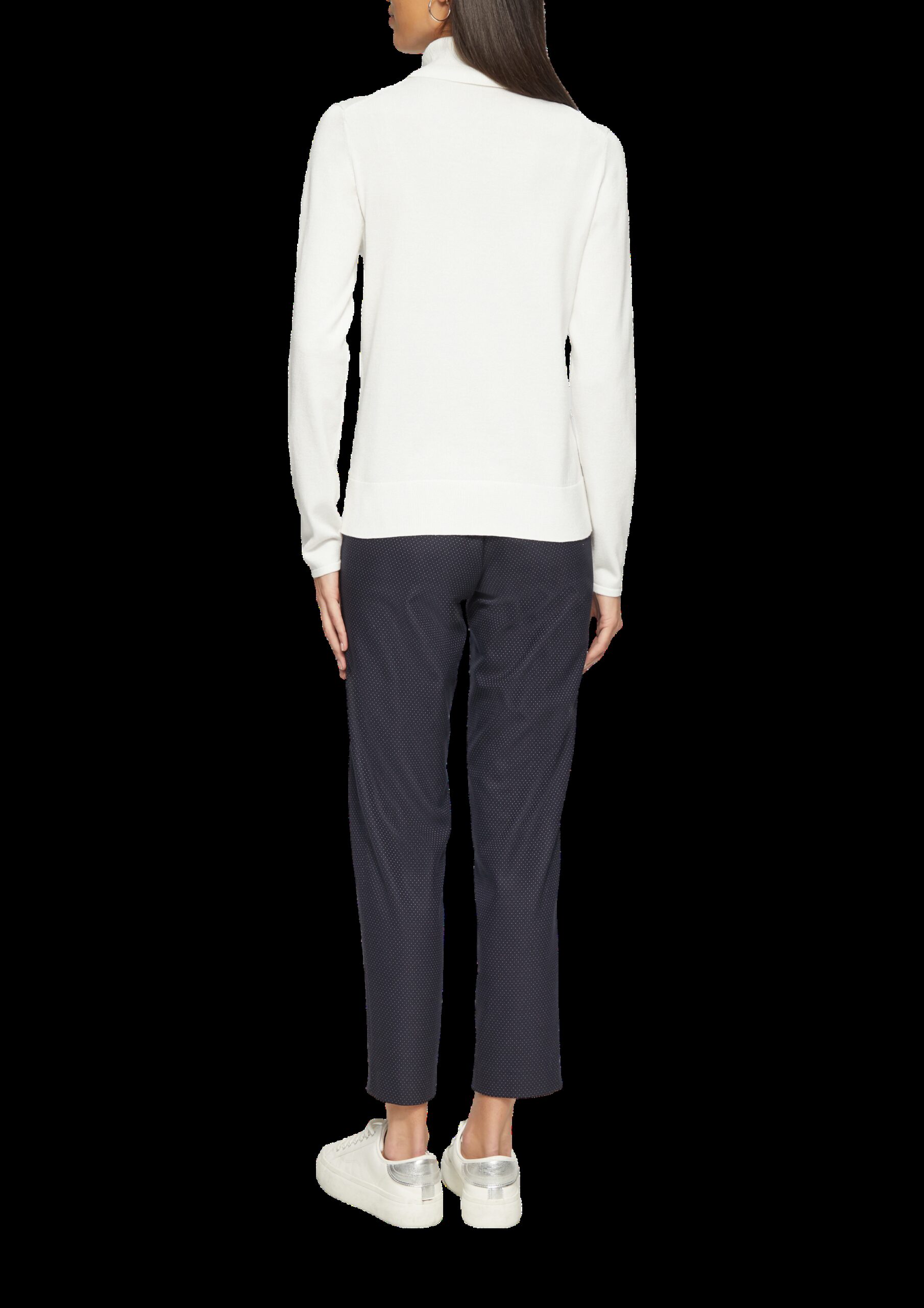 Feiner Rollkragenpullover mit Ajour-Details