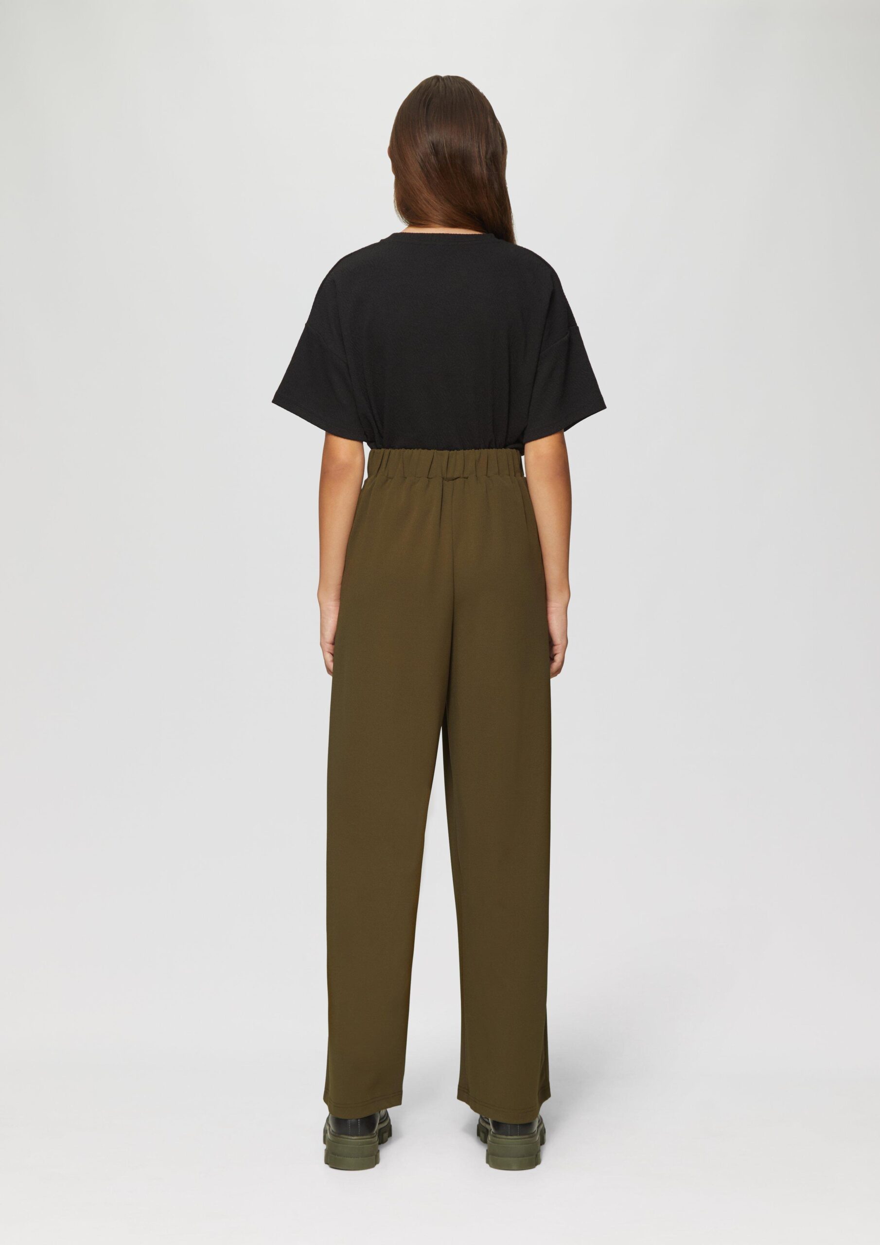 Crêpe-Hose im Relaxed Fit mit Wide Leg